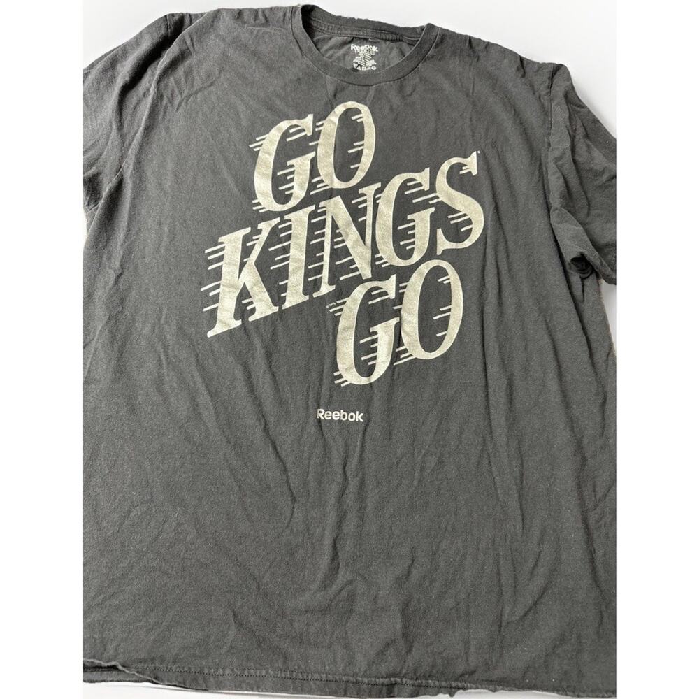 LA Kings T-Shirt Mens XL Black Cotton Pullover Crew Neck Reebok Hockey NHL
